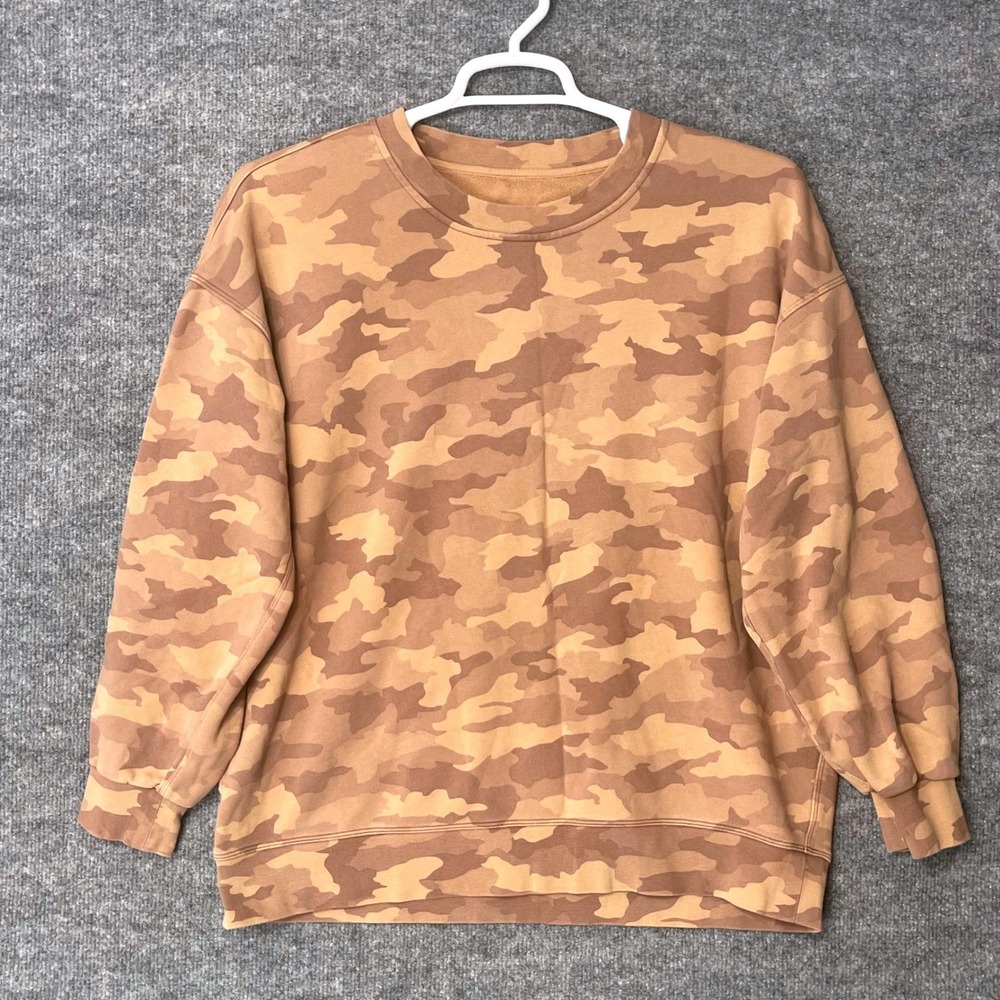 Lululemon Perfectly Oversized Crew Sweatshirt Camo Brier Rose Multi Pink Tan